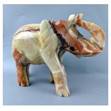 Polished Green Onyx Elephant Statue, 6" Tall x 8" Long  Polished Green Onyx Elephant Statue, 6" Tall x 8" Long