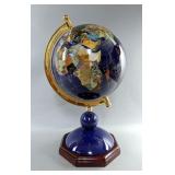 Spinning Gemstone Globe With Gemstones Of The World Including Abalone Shell, Turquoise, Rhodonite, M Spinning Gemstone Globe With Gemstones Of The World Including Abalone Shell, Turquoise, Rhodonite, M