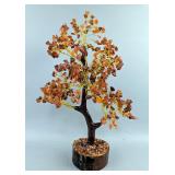 Carnelian Agate Gemstone Tree On Glazed Wood Base, 500 Stones, 12" Tall  Carnelian Agate Gemstone Tree On Glazed Wood Base, 500 Stones, 12" Tall