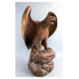 Vern Monroe Carved Wood Eagle Sculpture #44, Artist Signed "By Vern 1975", 11.25" Tall x 7.5" Wide Vern Monroe Carved Wood Eagle Sculpture #44, Artist Signed "By Vern 1975", 11.25" Tall x 7.5" Wide
