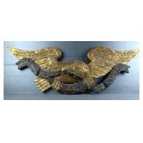 Carved And Painted Eagle Stern Board Plaque, "Live Free Or Die" 47" x 16"  Carved And Painted Eagle Stern Board Plaque, "Live Free Or Die" 47" x 16"