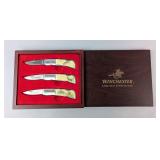 Winchester 2006 Limited Edition 3 Lockback Folding Knife Collection With Enamel Wildlife Handle Desi Winchester 2006 Limited Edition 3 Lockback Folding Knife Collection With Enamel Wildlife Handle Desi