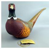 Custom Art Concepts Wings In The Wild Carved Pheasant Sculpture By Bob Kroese, 8.75" Tall x 21.25" T Custom Art Concepts Wings In The Wild Carved Pheasant Sculpture By Bob Kroese, 8.75" Tall x 21.25" T