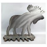 Brushed Metal Moose Silhouette Sculpture, 11.5" Tall x 11.5" Wide x 0.375" Thick  Brushed Metal Moose Silhouette Sculpture, 11.5" Tall x 11.5" Wide x 0.375" Thick
