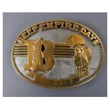 24K Gold Plated 1983 Beef Empire Days Director Belt Buckle, 3.75" x 2.75"  24K Gold Plated 1983 Beef Empire Days Director Belt Buckle, 3.75" x 2.75"