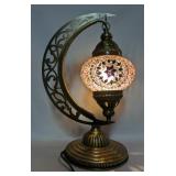 Turkish Mosaic Crescent Hook Table Lamp, 13.75" Tall  Turkish Mosaic Crescent Hook Table Lamp, 13.75" Tall