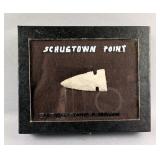 Native American Indian Schugtown Point Arrowhead, in Glass Display Box, 5.25" x 4.25"  Native American Indian Schugtown Point Arrowhead, in Glass Display Box, 5.25" x 4.25"