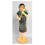 Native American Indian Woman Sculpted Doll With Clothing, Basket, And Beads, 9" Tall  Native American Indian Woman Sculpted Doll With Clothing, Basket, And Beads, 9" Tall