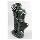 Native American Pottery Indian Chief Figurine, 7.75" Tall  Native American Pottery Indian Chief Figurine, 7.75" Tall