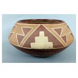 Polychrome Pottery Bowl, 4" Tall x 7.5" Wide  Polychrome Pottery Bowl, 4" Tall x 7.5" Wide