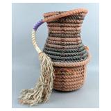 Lariat Basket Vase, Fast Back Rope MFG, Granbury, TX, 9.25" Tall x 6.25" Wide  Lariat Basket Vase, Fast Back Rope MFG, Granbury, TX, 9.25" Tall x 6.25" Wide