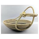 Lariat Rope Basket Bowl With Handle, 8" Tall x 10.25" Wide  Lariat Rope Basket Bowl With Handle, 8" Tall x 10.25" Wide