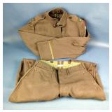 WWI Military Clothing And Accoutrements, Includes Jacket With 30th Infantry Insignia, Military Trous