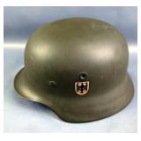 West German Stahhelm M1943 Helmet, BGS Sticker (Federal Border Guard Of West Germany) 