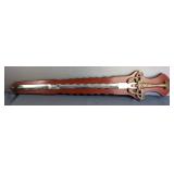 Fantasy Style Sword, Mounted On Wood Board, 32" Blade 