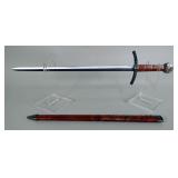 Short Sword With 16.75" Blade, In Brown Scabbard