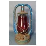 Vintage Dietz Monarch Red Glass Lantern 