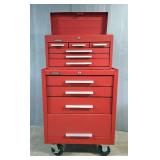 Vintage Kennedy Metal Rolling Tool Chest, 2 Pieces