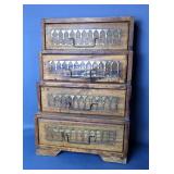 Wood Jewelry Chest With Four Drawers And Decorative Metal Sun & Moon Accents 