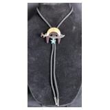 Masons Turquoise Bolo Tie, Signed 