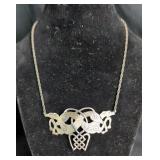 Sterling Silver Ornate Celtic Knot Necklace With Dog Head Details 