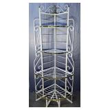 Metal Corner Shelf With Decorative Accents, Approx 72" x 28.5" x 21.5" 