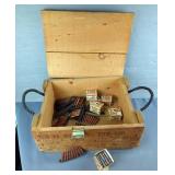 Wolf Military And Stripper Clips 7.62 x 39mm Ammo In Wood Storage Box, Approx 220 Rds