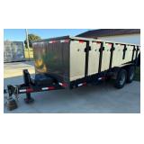 Bumper Pull Shopbuilt Dump Trailer With Remote Electric Lift And Cargo Rear Doors 