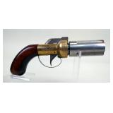 Pepperbox Black Powder Pistol, Believed To Be .36 Cal, Possibly CMC (Colt Mfg Co) Design