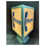 Illuminated Telephone Call Box Sign