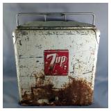 Vintage 7 Up Metal Beverage Cooler 