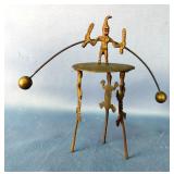 Handcrafted Brass Folk Art Balancing Sculpture 
