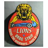 Lions Drag Strip Metal Sign 
