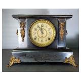 Seth Thomas Mantle Clock With Ornate Metal Details 