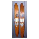 Vintage Star Crest Wood Water Skis, 47" 