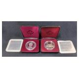 1988 And 1989 Canada Silver Dollars, Each Is .500 Silver And Weighs 23.33 g, In Display Boxes