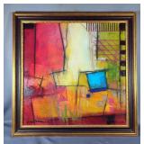 Ursula Brenner (German/American 1955-Present) Original Abstract Oil On Canvas, Signed, Framed, 28.25