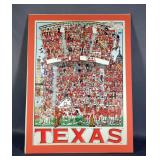University of Texas Longhorns Illustrated Crowd Print by John Holladay, 1986 