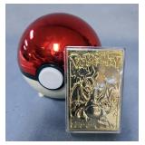 1999 Pokemon Special Edition 23 Karat Gold-Plated Charizard Trading Card With Pokeball and Box 