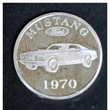 Ford Mustang 1970 35th Anniversary 1 Troy Ounce Fine Silver Round 