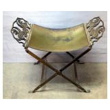 Folding Brass Magazine Rack With Griffin Details 