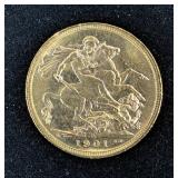 1894, 1899, And 1901 Queen Victoria Gold Sovereign Coins, Fineness 916.7, Pure Gold Content 7.3224 G