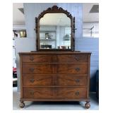 Dresser With Mirror And Dovetailed Drawers 