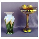 Lundberg Studios Handblown Glass Vases, Signed And Numbered, Qty 2 