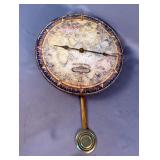 Timeworks Pendulum Battery Operated Wall Clock, Map Of The Old World Design 