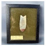 Native American Clovis Point Arrowhead, River Stained, 2.75", Framed 