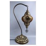 Turkish Mosaic Roped Hook And Pendant Table Lamp, 17" Tall 