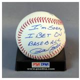 Pete Rose Autographed Baseball With PSA/DNA Authentication Sticker And Card, In Display Box 