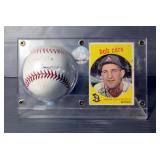 Bob Cerv And Chuck Dobson Autographed Baseball And Card Displays 