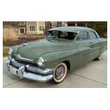 1951 Mercury 4 Door Sedan, 255 Cubic Inch V-8 Engine, 3 Speed Manual Transmission, 6 Volt, Green, VI